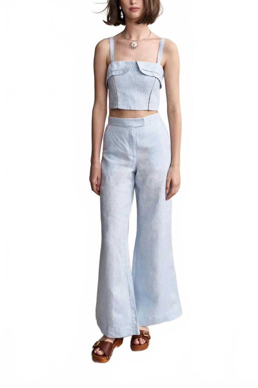 NEW HEVRON alba top in sky melange